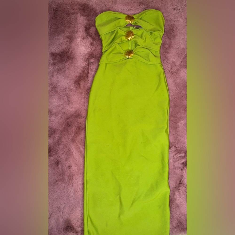 Elegant Green Strapless Dress